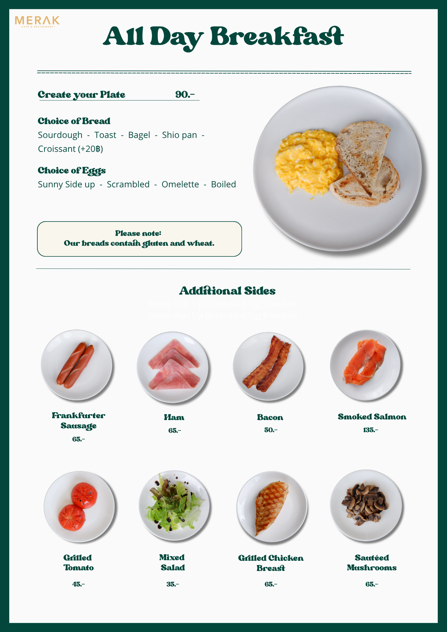 Build your breakfast plate menu page